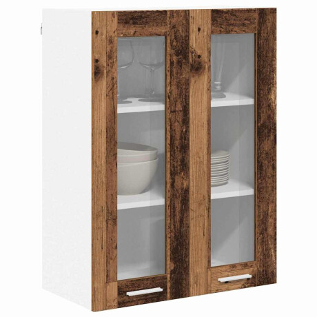 vidaXL Hangkast met opslag Oudhout 60 x 31 x 80 cm Bewerkt hout afbeelding3 - 1