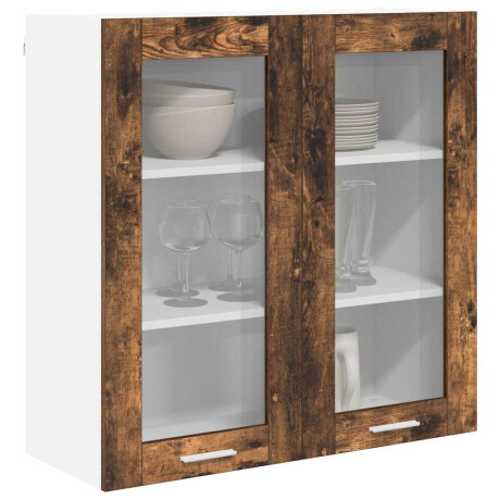 vidaXL Hangkast met opslag Gerookt eiken 80 x 31 x 80 cm Bewerkt hout afbeelding3 - 1