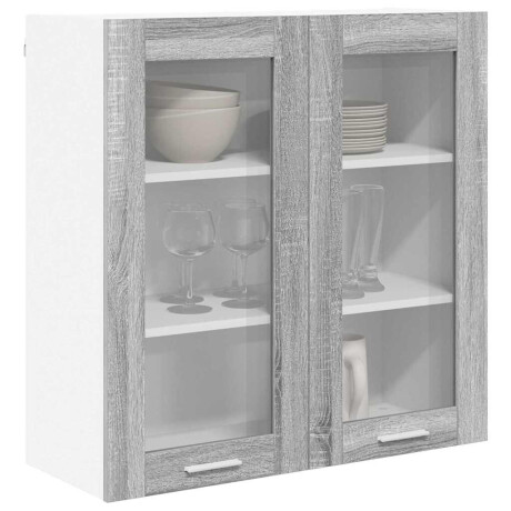 vidaXL Hangkast met opslag Grijs Sonoma 80 x 31 x 80 cm Bewerkt hout afbeelding3 - 1
