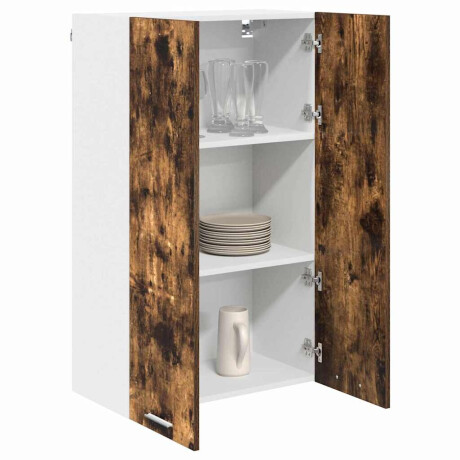 vidaXL Hangkast met opslag Gerookt eiken 60 x 31 x 100 cm Bewerkt hout afbeelding3 - 1