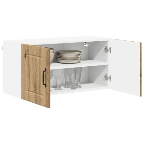 vidaXL Wandkast Lucca Artisanaal eiken 80 x 31 x 40 cm Bewerkt hout afbeelding3 - 1