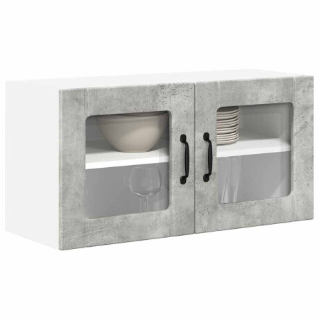 vidaXL Keukenkast aan de muur Beton Grijs 80 x 31 x 40 cm Bewerkt hout afbeelding3 - 1