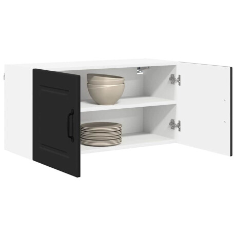 vidaXL Vaatwasserpaneel met plank Zwart 80 x 31 x 40 cm Bewerkt hout afbeelding3 - 1