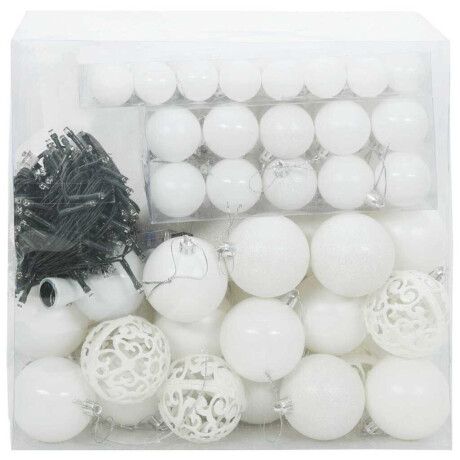 vidaXL Kerstbal Set met 300 LED 120 pcs Wit Kunststof afbeelding3 - 1