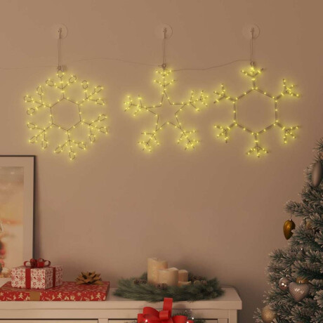 vidaXL Kerst Sneeuwvlok met 252 LED Warmwit 44,5 x 38 cm PVC afbeelding3 - 1