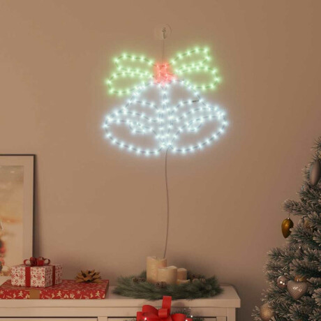 vidaXL Kerstbel met 144 LED Multikleur 57 x 47,5 cm PVC afbeelding3 - 1