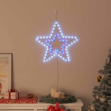 vidaXL Kerstster met 72 LED Koud Wit 51,5 x 50 x 0,65 cm IJzer afbeelding3 - 1