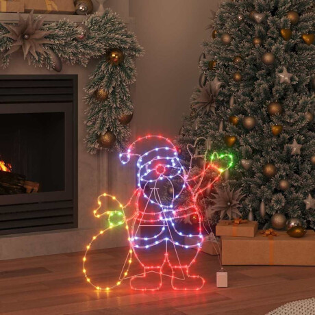 vidaXL Kerstman Licht met 168 LED Multikleur 58.5 x 60 x 1.3 cm IJzer afbeelding3 - 1