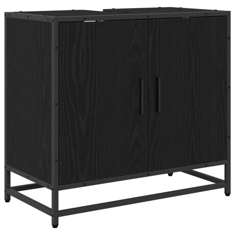 vidaXL Badkamermeubelset met plank 3 pcs Zwart Eiken Bewerkt hout afbeelding3 - 1