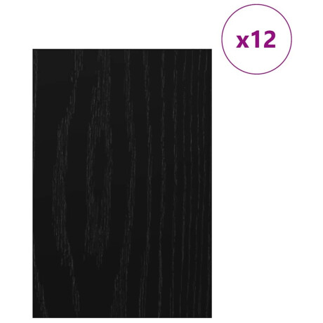 vidaXL Decorpanelen 12 pcs Zwart eiken 40 x 60 x 0.3 cm Bewerkt hout afbeelding3 - 1