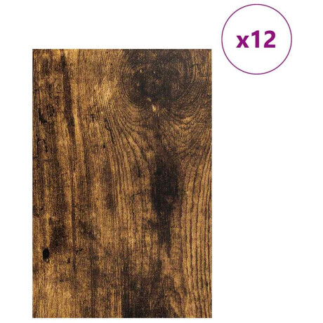 vidaXL Decorpanelen 12 pcs Gerookt eiken 40 x 60 x 0.3 cm Bewerkt hout afbeelding3 - 1