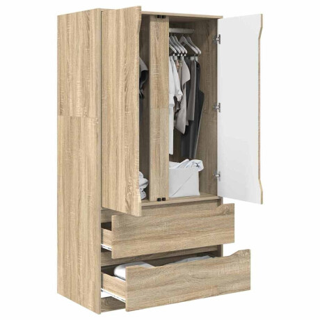 vidaXL Kledingkast Sonoma Eiken 79,5 x 49 x 156 cm Geconstrueerd hout afbeelding3 - 1