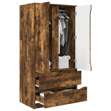 vidaXL Kledingkast Gerookte Eik 79,5 x 49 x 156 cm Geconstrueerd hout afbeelding3 - 1