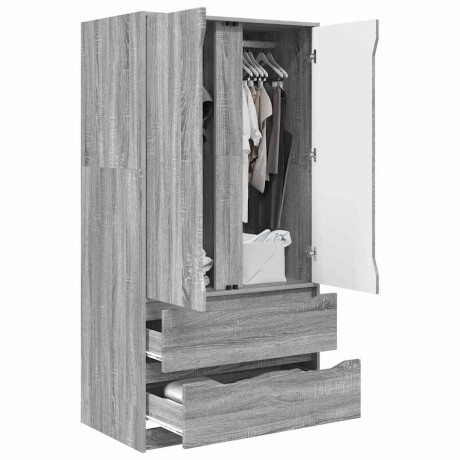 vidaXL Kledingkast Grijze Sonoma 79,5 x 49 x 156 cm Geconstrueerd hout afbeelding3 - 1