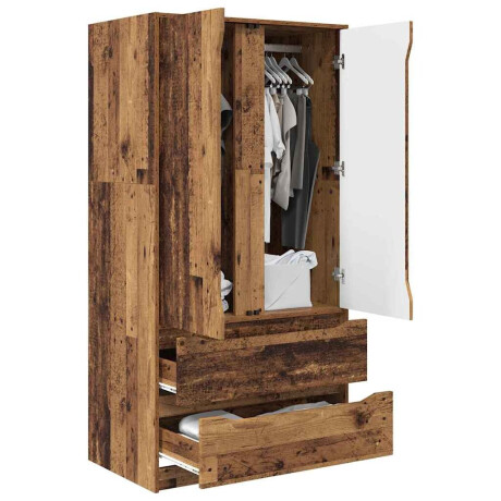 vidaXL Kledingkast Oudhout 79,5 x 49 x 156 cm Geconstrueerd hout afbeelding3 - 1