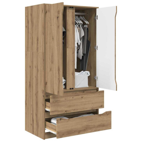 vidaXL Kledingkast Artisan Eik 79,5 x 49 x 156 cm Geconstrueerd hout afbeelding3 - 1