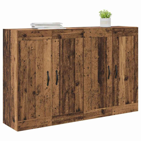 vidaXL Wandkasten 2 pcs Oud Hout 69,5 x 34 x 90 cm Bewerkt hout afbeelding3 - 1