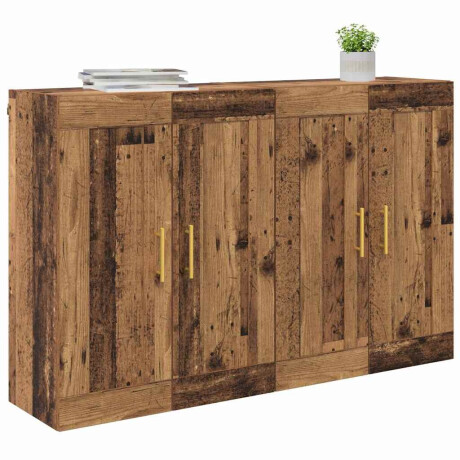 vidaXL Wandkast 2 pcs Oudhout 69,5 x 34 x 90 cm Bewerkt hout afbeelding3 - 1