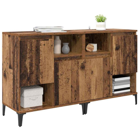 vidaXL Dressoirs 2 pcs Oud Hout 60 x 35 x 70 cm Bewerkt hout afbeelding3 - 1