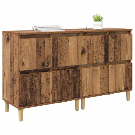 vidaXL Dressoirs 2 pcs Oud Hout 60 x 35 x 70 cm Bewerkt hout afbeelding3 - 1