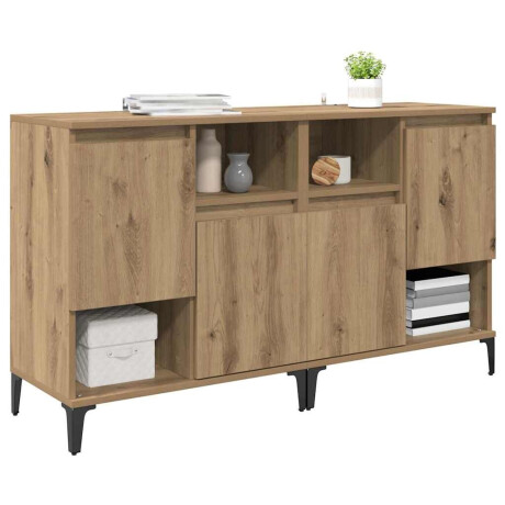 vidaXL Dressoirs 2 pcs Artisan Eiken 60 x 35 x 70 cm Bewerkt hout afbeelding3 - 1