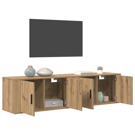 vidaXL Wandtv-kast Set 2 pcs Artisan Eiken 80 x 34,5 x 40 cm afbeelding3 - 1