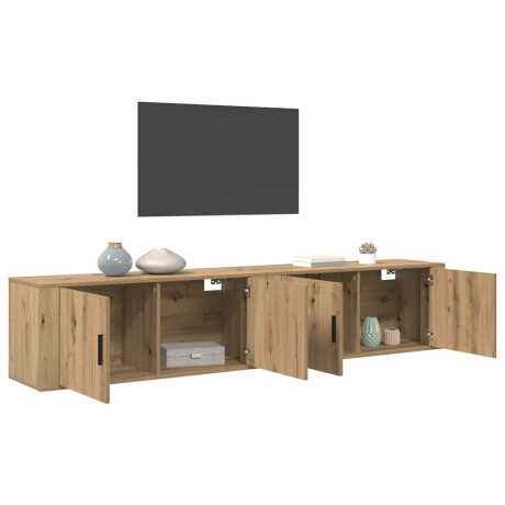 vidaXL Wandtv-kast Set 2 pcs Artisan Eiken 100 x 34,5 x 40 cm afbeelding3 - 1