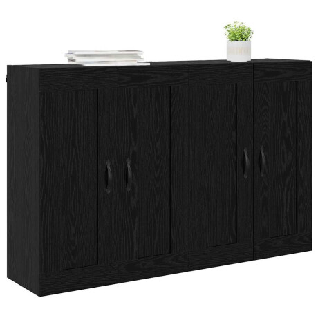vidaXL Wandkast 2 pcs Zwart Eiken 69,5 x 34 x 90 cm Bewerkt hout afbeelding3 - 1
