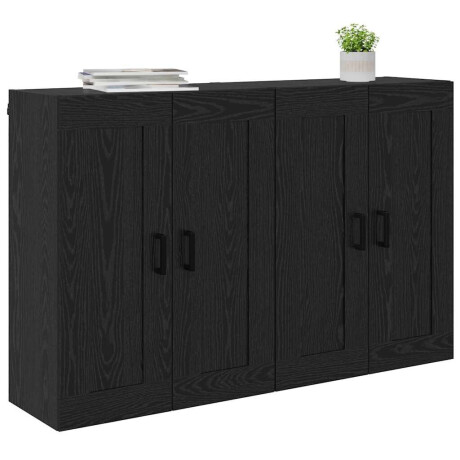 vidaXL Wandkast 2 pcs Zwart Eiken 69,5 x 34 x 90 cm Bewerkt hout afbeelding3 - 1