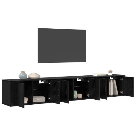 vidaXL Wandtv-kast Set 3 pcs Zwart Eiken 80 x 34,5 x 40 cm afbeelding3 - 1