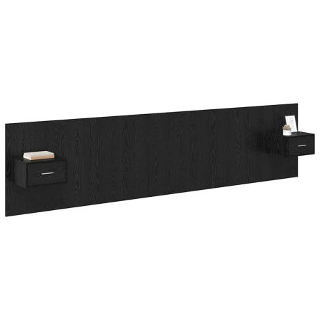 vidaXL Hoofdbord Met Kast met lade 3 pcs Zwart Eiken Bewerkt hout afbeelding3 - 1