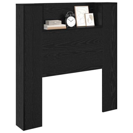 vidaXL Hoofdbord Zwart Eiken 100 x 15 x 103,5 cm Bewerkt hout afbeelding3 - 1