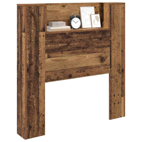 vidaXL Hoofdbord met plank Oudhout 100 x 15 x 103,5 cm Bewerkt hout afbeelding3 - 1