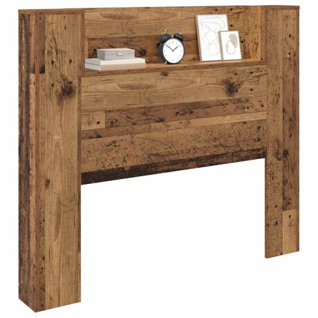 vidaXL Hoofdbord met plank Oudhout 120 x 15 x 103,5 cm Bewerkt hout afbeelding3 - 1