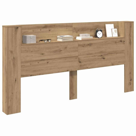 vidaXL Hoofdbord Artisan Eiken 200 x 15 x 103,5 cm Bewerkt hout afbeelding3 - 1