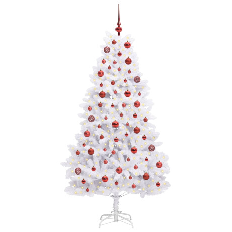 vidaXL Kunstmatige Inklapbare Kerstboom Wit 180 cm PVC en staal afbeelding3 - 1