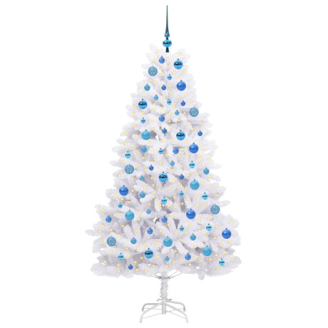 vidaXL Kunstmatige Inklapbare Kerstboom Wit 180 cm PVC en staal afbeelding3 - 1