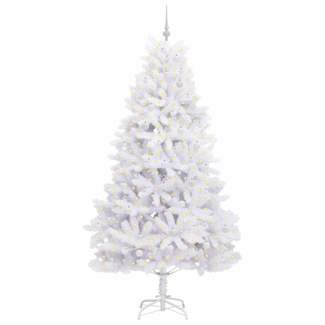 vidaXL Kunstmatige Inklapbare Kerstboom Wit 240 cm PVC en staal afbeelding3 - 1