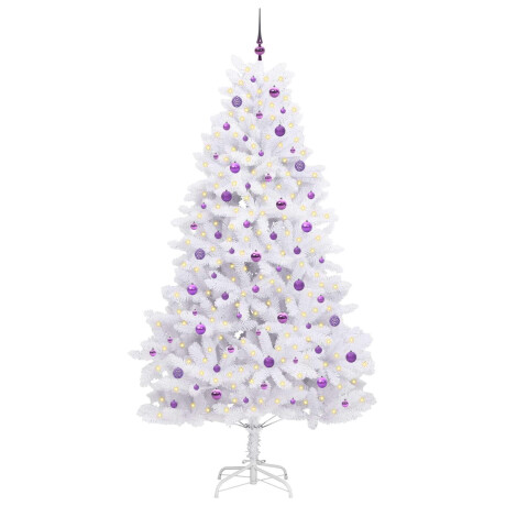 vidaXL Kunstmatige Inklapbare Kerstboom Wit 240 cm PVC en staal afbeelding3 - 1