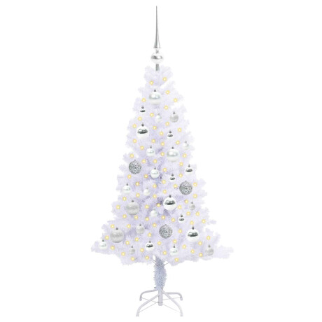 vidaXL Kunstkerstboom met 150 LED Wit 120 cm PVC en Staal afbeelding3 - 1