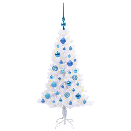vidaXL Kunstkerstboom met 150 LED Wit 120 cm PVC en Staal afbeelding3 - 1
