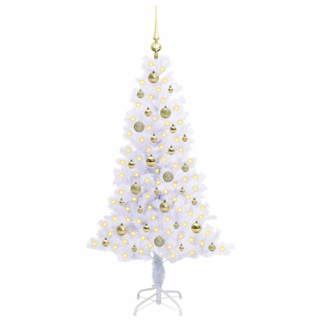 vidaXL Kunstkerstboom met 150 LED Wit 150 cm PVC en Staal afbeelding3 - 1