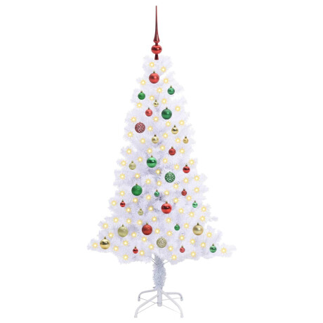 vidaXL Kunstkerstboom met 150 LED Wit 150 cm PVC en Staal afbeelding3 - 1