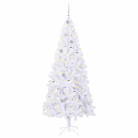 vidaXL Kunstkerstboom met 300 LED Wit 210 cm PVC en staal afbeelding3 - 1