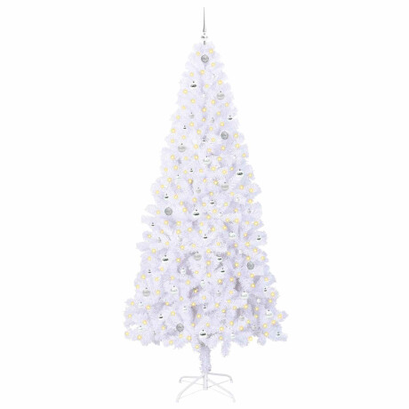vidaXL Kunstkerstboom met 300 LED Wit 240 cm PVC en staal afbeelding3 - 1
