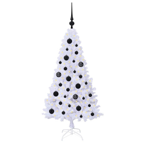 vidaXL Kunstkerstboom met 150 LED Wit 120 cm PVC en staal afbeelding3 - 1