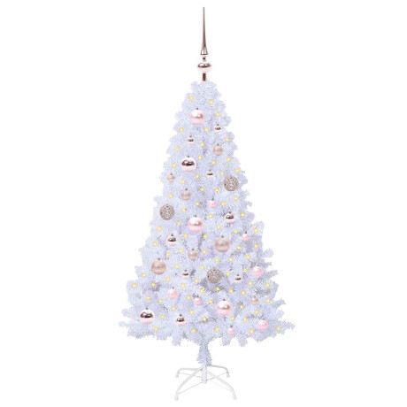 vidaXL Kunstkerstboom met 150 LED Wit 120 cm PVC en staal afbeelding3 - 1