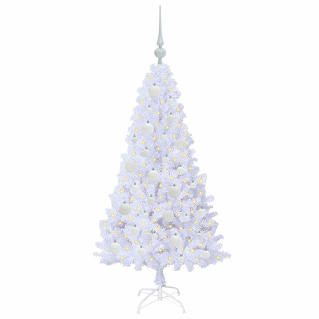 vidaXL Kunstkerstboom met 150 LED Wit 120 cm PVC en staal afbeelding3 - 1