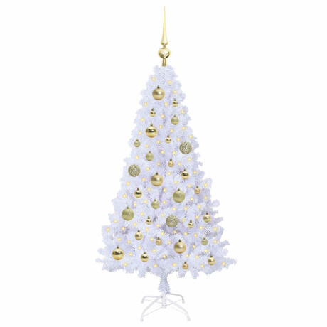 vidaXL Kunstkerstboom met 150 LED Wit 120 cm PVC en staal afbeelding3 - 1