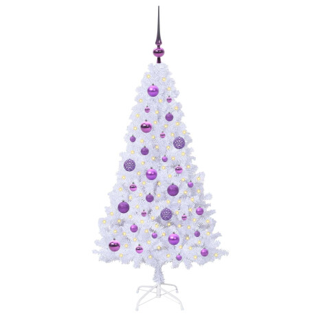 vidaXL Kunstkerstboom met 150 LED Wit 120 cm PVC en staal afbeelding3 - 1